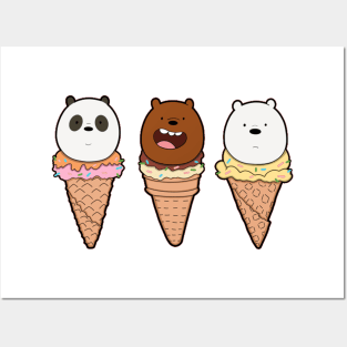 We bare bears in icecream Posters and Art